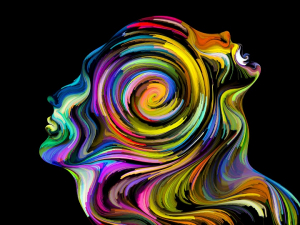 عکس با کیفیت نقاشی نیم رخ صورت  مرد و زن